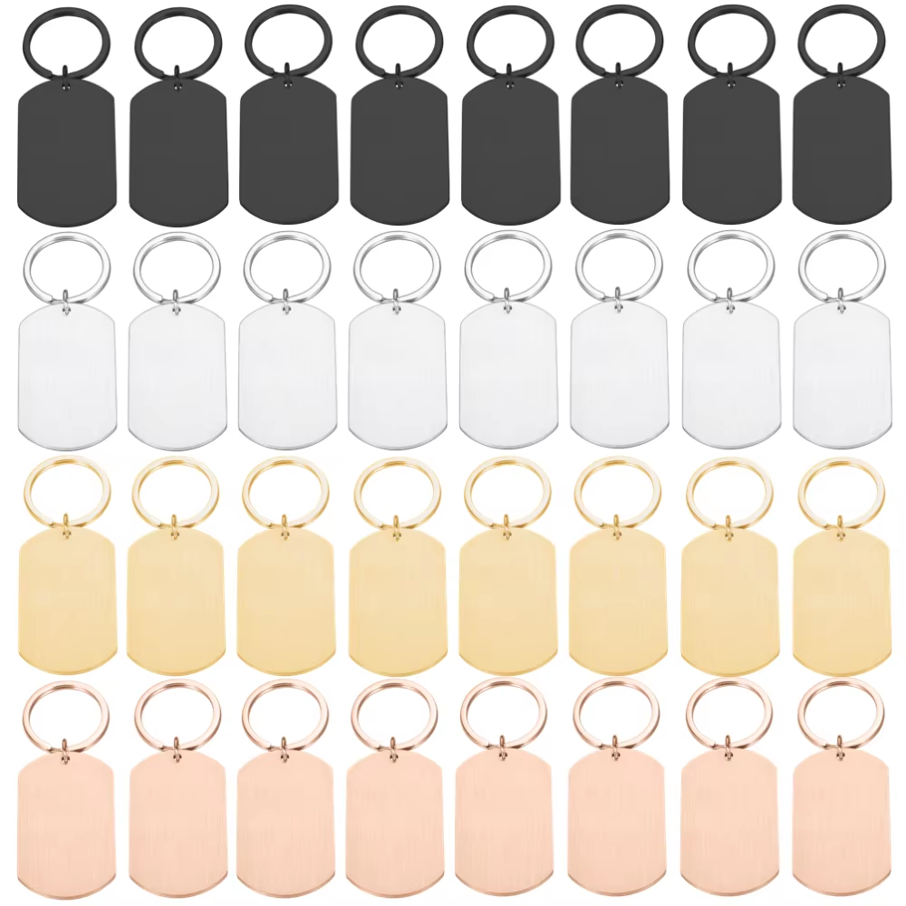 Initial Ring Custom - 10PCS Custom Metal Tag Keychain Laser