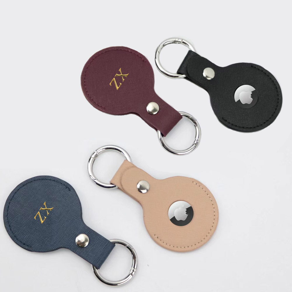 Monogram Keychain Leather - Custom Gold initial letters For Air