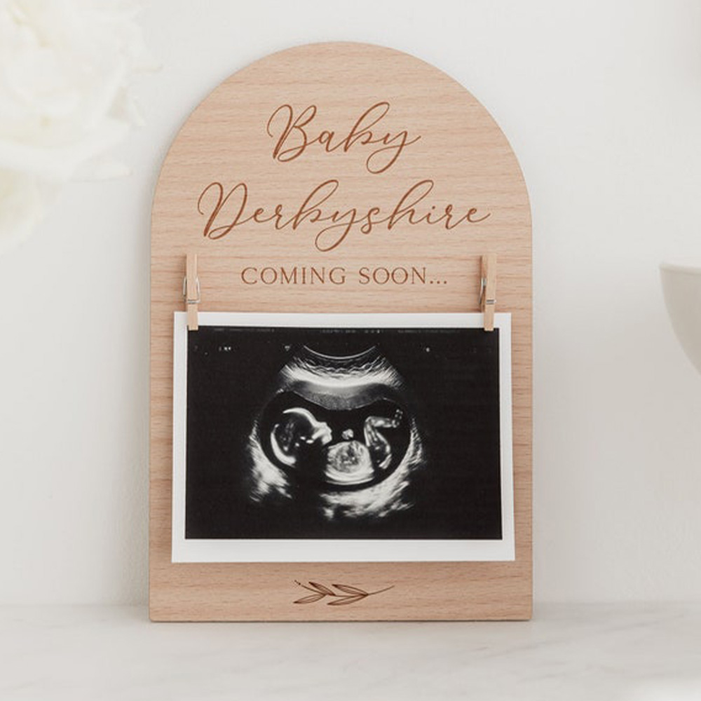 Personalised Pregnancy Announc - Engraved Wood Frame recension och pris