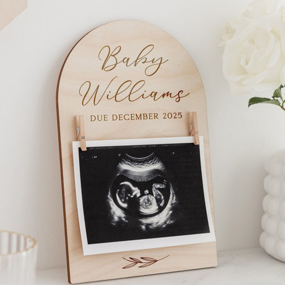 Personalised Pregnancy Announc - Engraved Wood Frame recension och pris