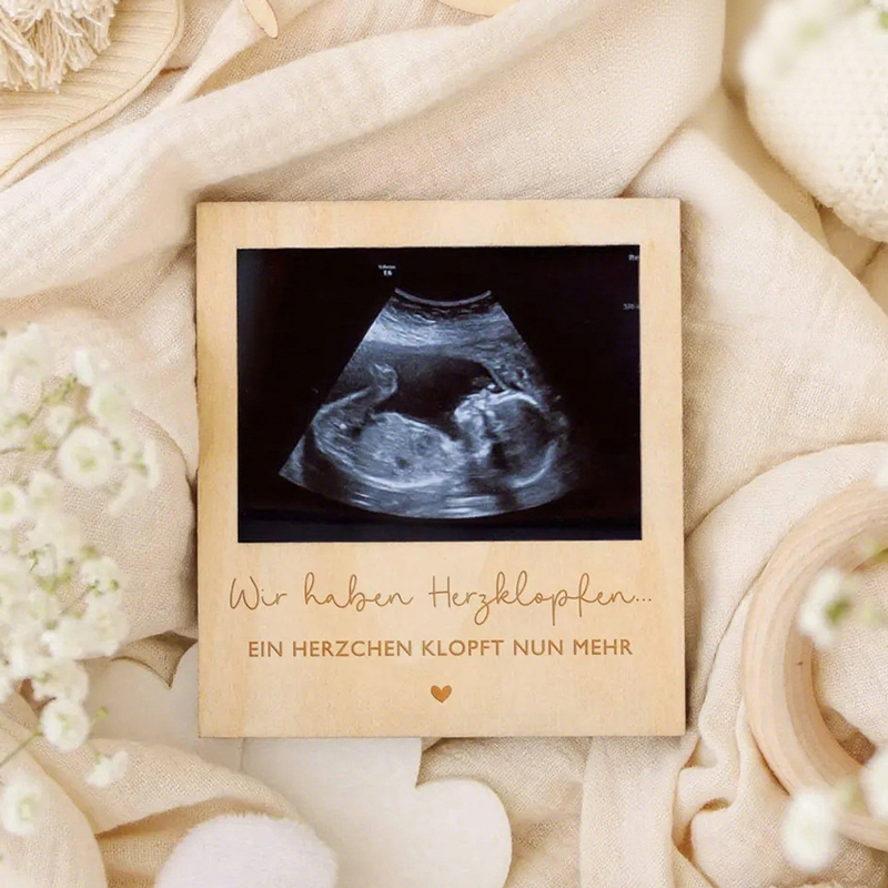 Ultrasound Pregnancy Announcem - Engraved Wood Frame recension och pris