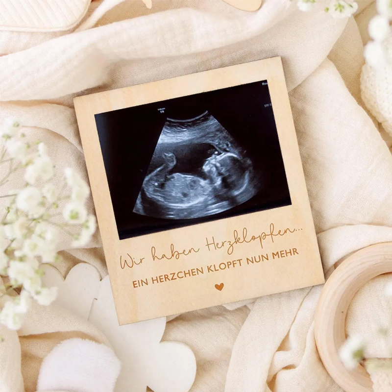 Ultrasound Pregnancy Announcem - Engraved Wood Frame recension och pris