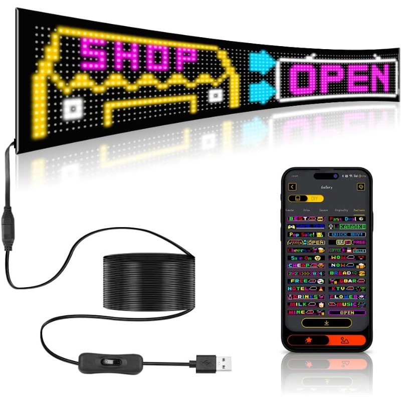 Programmable LED Sign Scrollin - Custom Map Poster recension och pris