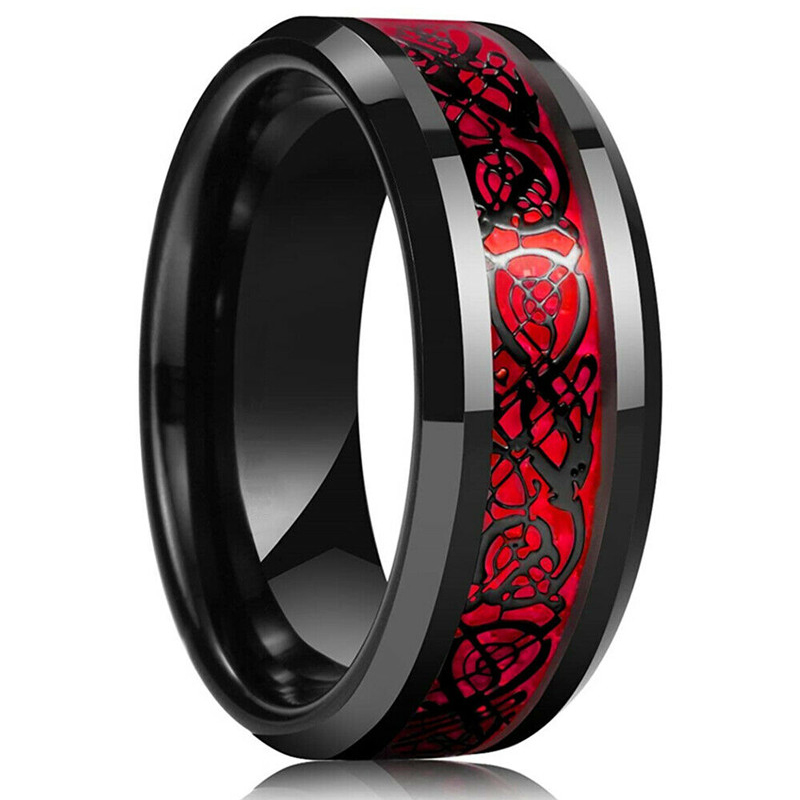 Fashion 8mm Men's Stainless St - Initial Ring Custom recension och pris